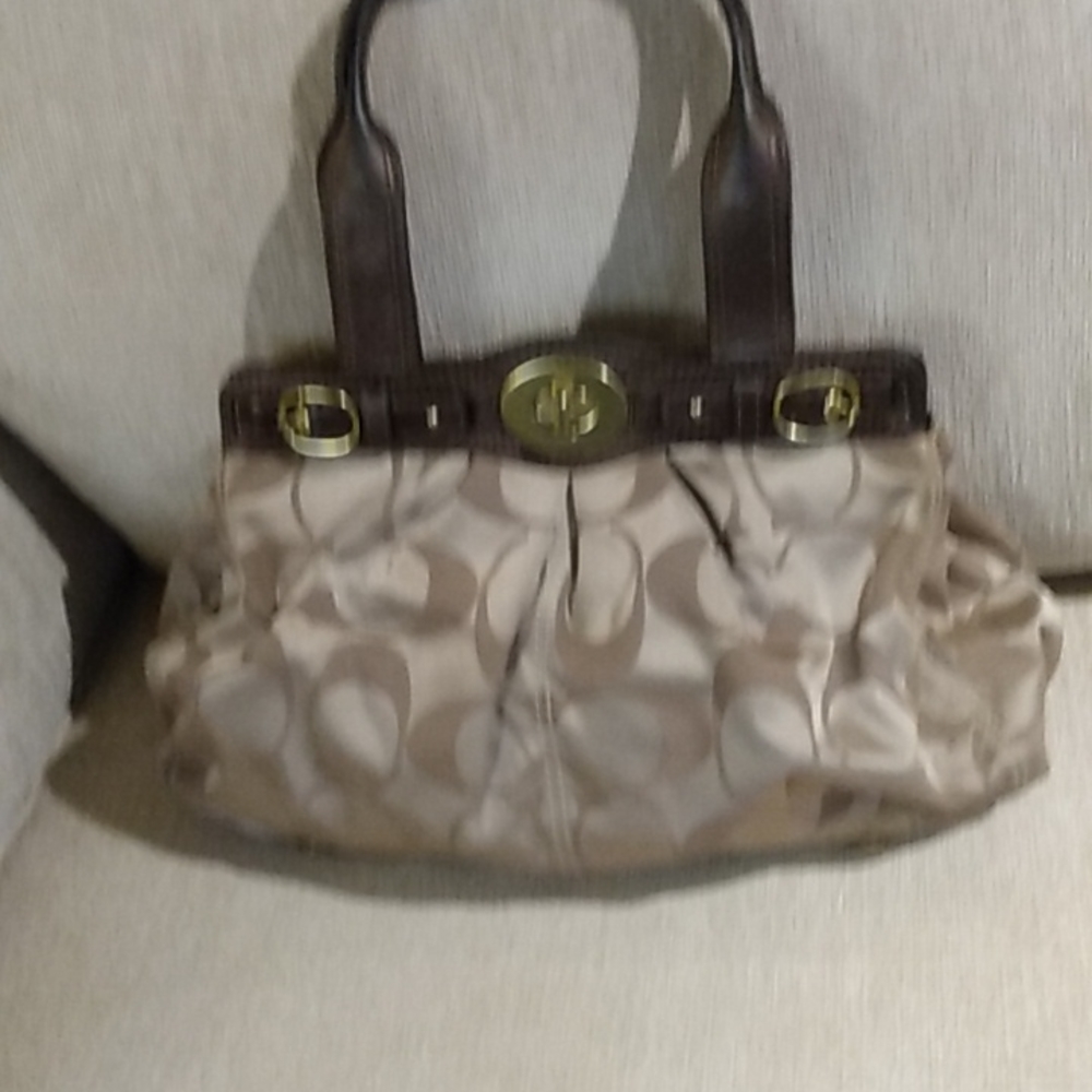 Authentic Coach Leather Signature Handbag